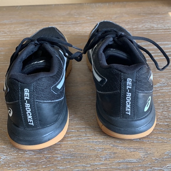 ASICS WOMENS BLACK AND WHITE GEL ROCKET VOLLEYBALL SHOES SIZE 7-1/2 US - Picture 3 of 11